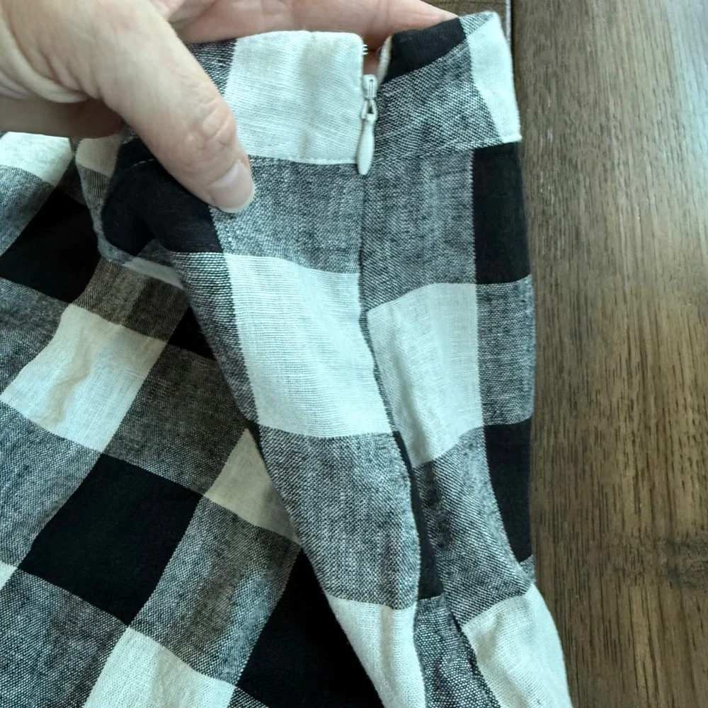 A New Day NWT Black White Buffalo Check Plaid Skort Skirt Shorts‎ Women Size 14